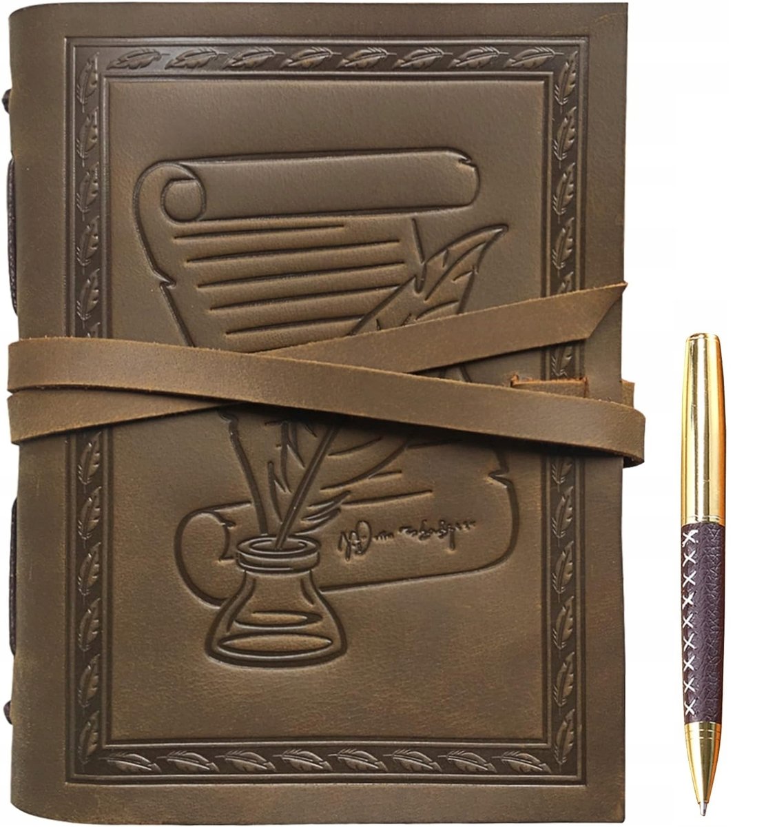 Notes Dziennik Skórzany Postarzany Vintage 20 X 15Cm Dla Pisarza Pisarki