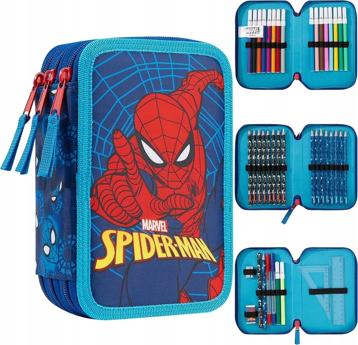 Piórnik Spider-Man Marvel Dla Dzieci Kredki Do Kolorowania Prezent Dzieci