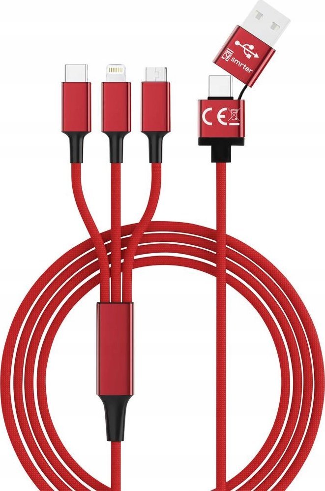 Smrter smrter Hydra ULTRA 5in1 Nylon-Ladekabel, 120cm, red retail SMRTER_HYDRA_ULT_RD