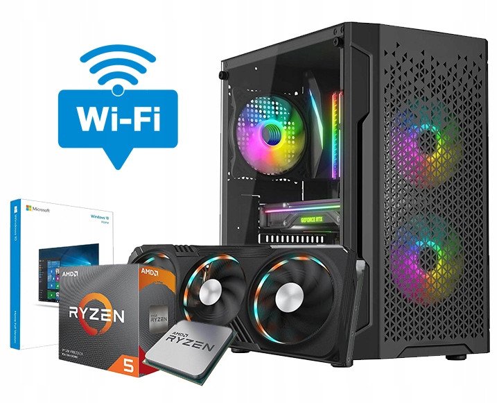 KOMPUTER GAMINGOWY DO GIER RYZEN 7 5700X 32GB RTX 4060 8GB M.2 1TB W11 RGB RYZEN5700XRTX406032GSSD1TBARAMIS