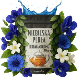 Niebieska perła 50 g - herbata oolong, klitoria ternateńska, jaśmin i bławatek