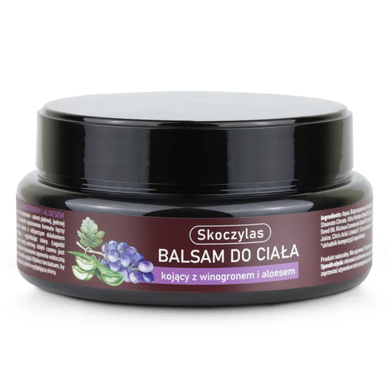 Skoczylas, kojący balsam do ciała z winogronem i aloesem, 200 ml