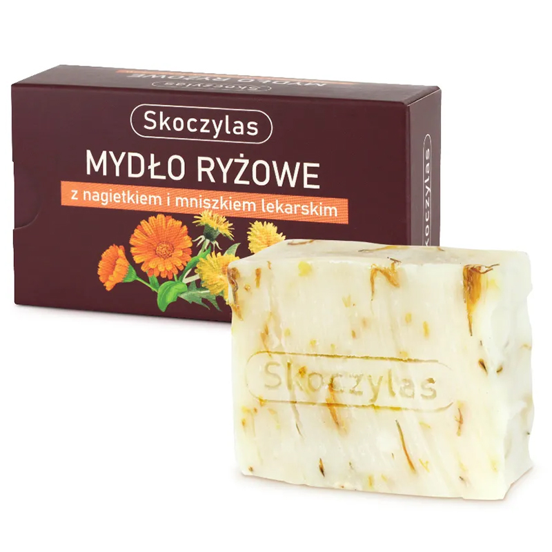 Skoczylas, mydło ryżowe z nagietkiem i mniszkiem lekarskim, 100 g