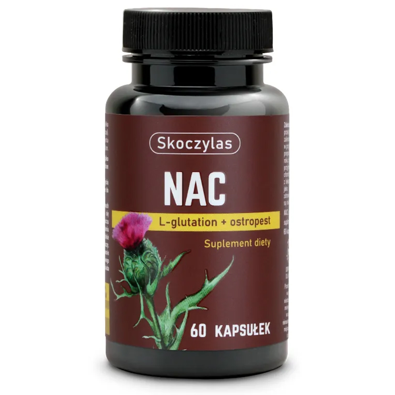 Skoczylas NAC, L-glutation, ostropest, 60 kapsułek