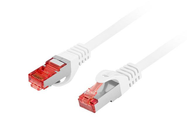 Patchcord lanberg s/ftp kat.6 10m lszh cu fluke passed biały PCF6-10CU-1000-W