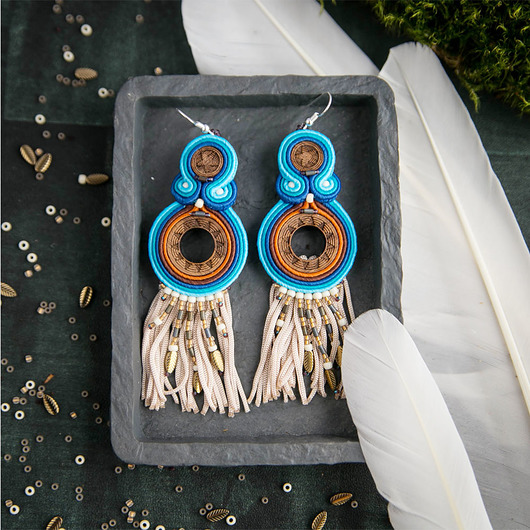 Eira L - kolczyki etno, srebro