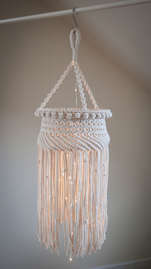 Makramowy Abażur Lampa Lampion Makrama