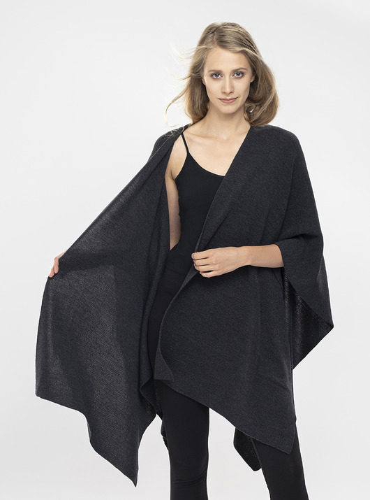 Ciepłe Stylowe Poncho 100% Merino