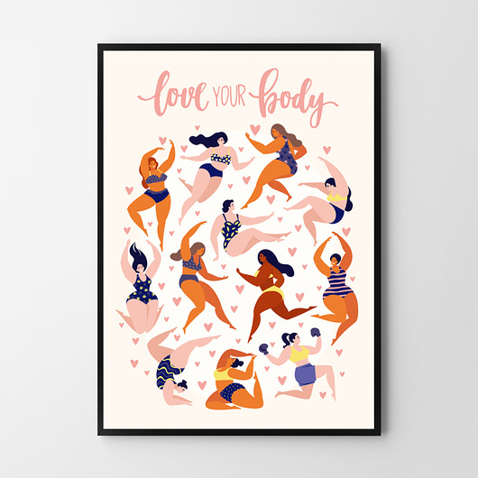 Love your body - plakat wersja pink