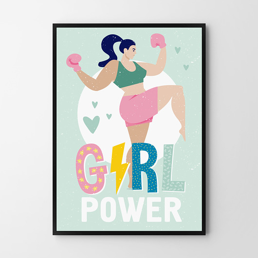 Girl Power - plakat mięta