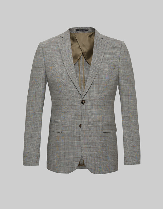Marynarka szara w kratę do zestawu caronia slim fit