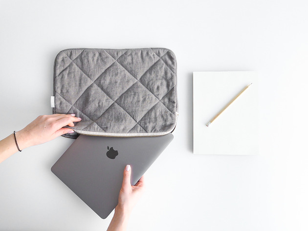 Lniane etui na laptopa TRUE GRAY