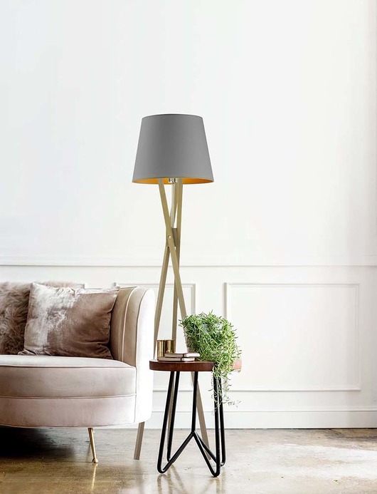 Drewniany trójnóg w stylu glamour ANDORA GOLD