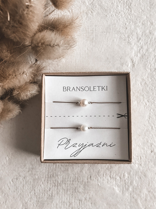 Bransoletki przyjaźni perła, srebrne koraliki
