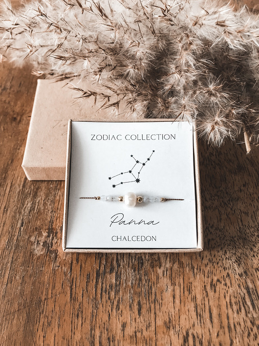 Bransoletka znak zodiaku Panna chalcedon