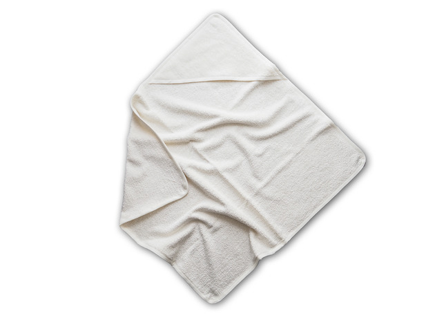 Lniany ręcznik frotte z kapturkiem CREAMY WHITE
