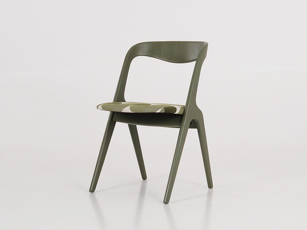 Krzesło zielone, duński design, lata 70, produkcja: Dania