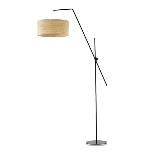 Rattanowa lampa stojąca z regulowanym ramieniem w stylu boho BILBAO BOHO
