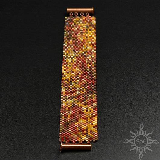 Jesienne Kolory I, wyplatana bransoleta, beading