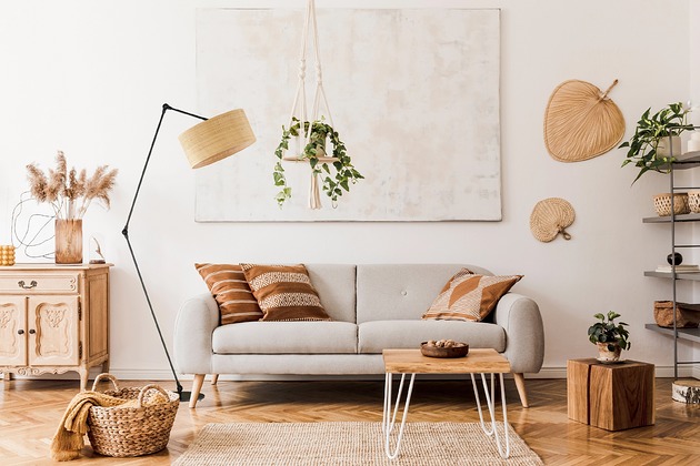 Boho lampa stojąca na regulowanym ramieniu BARI BOHO