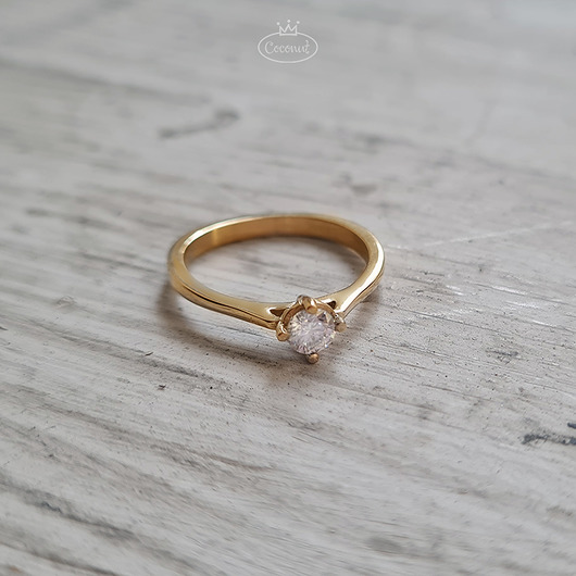 EXCLUSIVE brylant 4mm pierścionek złoty