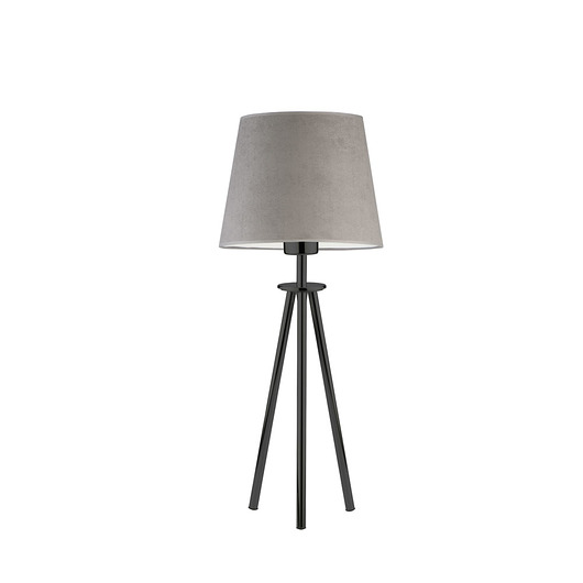 Lampka nocna na trójnogu do sypialni z abażurem welurowym BERGEN VELUR