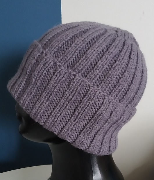 Czapka męska Hipster szaro-liliowa