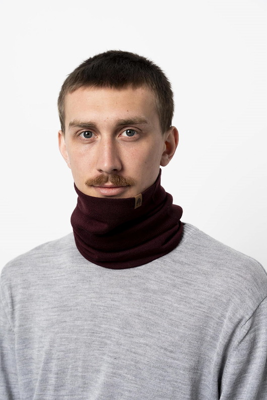 OPOS RWS - komin golf z wełny merino bordowy