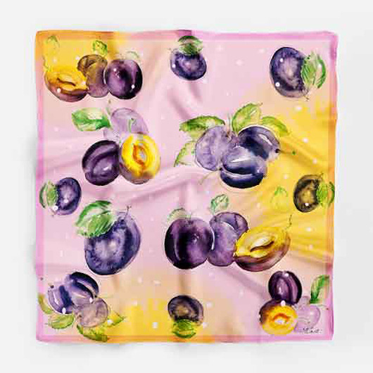 Plums - apaszka jedwabna