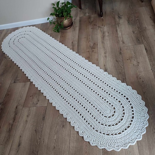 Dywan owalny ze sznurka bawełnianego 70cmx250cm