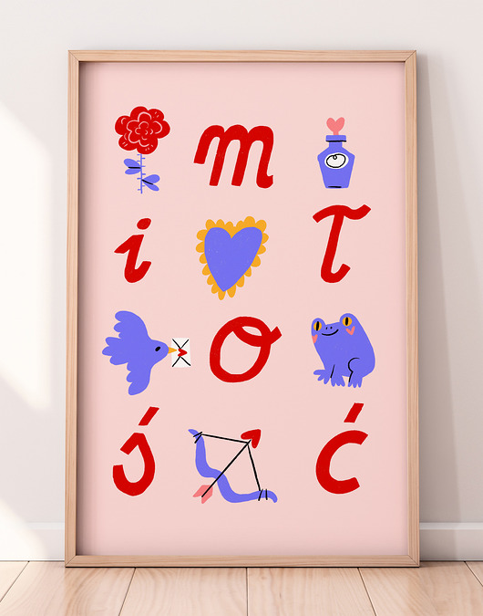 Plakat o Miłości - różowy