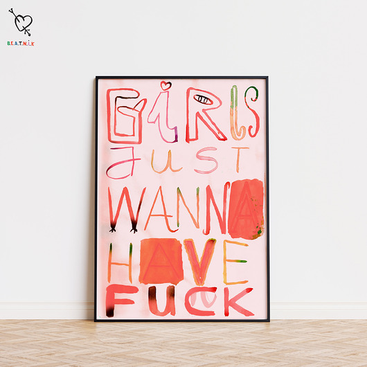 Girls just wanna have fun/ck plakat girl power dla dziewczyny dzień kobiet