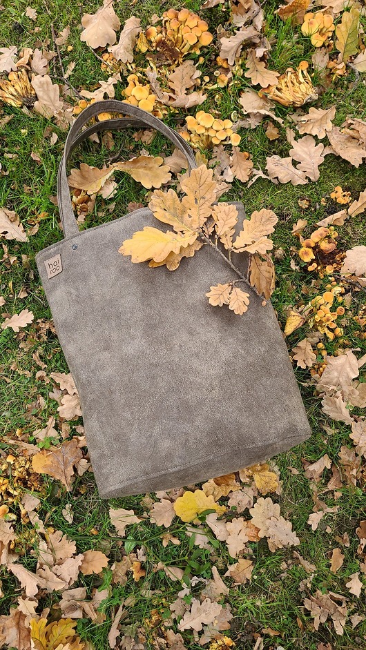 Shopper XL torba brązowa na zamek