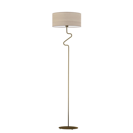 Skandynawska lampa stojąca z fornirowym kloszem MORONI ECO