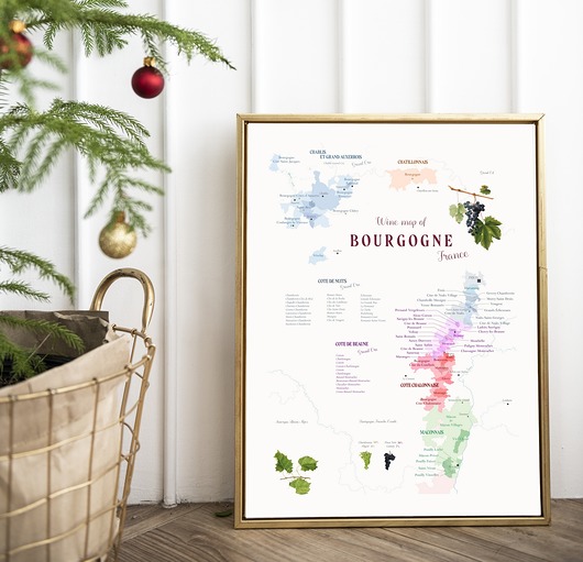 Plakat WINO Bourgogne Francja