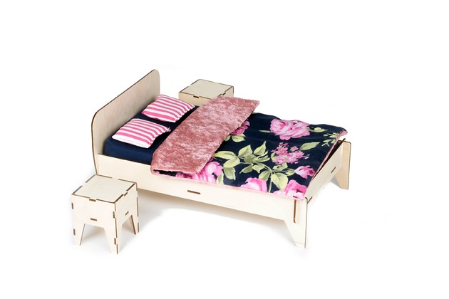 Mebelki dla lalek - zestaw SYPIALNIA - BRIT, skala 1:6- BARBIE