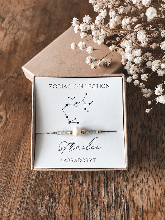 Bransoletka znak zodiaku Strzelec labradoryt