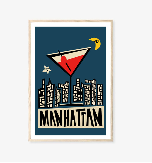 PLAKAT drink Manhattan grafika do baru kuchni