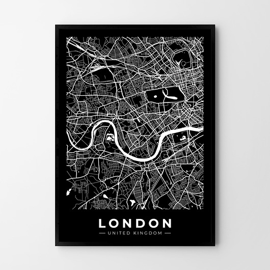 Mapa Londyn black -plakat różne formaty
