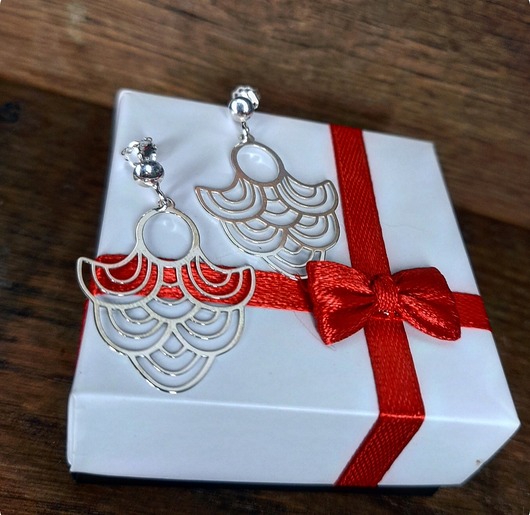 Kolczyki srebrne Piękne wiszące gypsy rozety