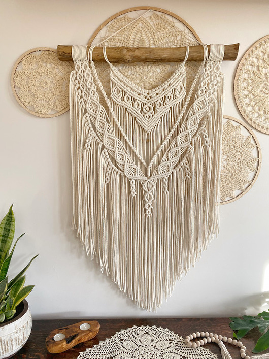 Makrama Sunset boho na ścianę