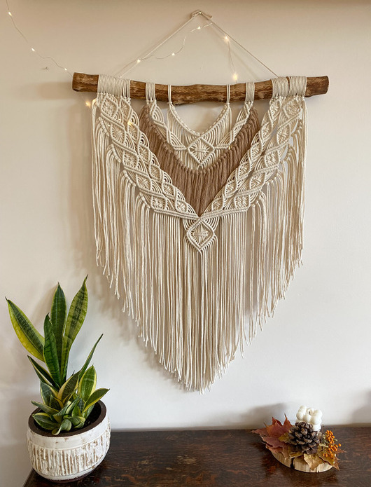 Makrama Nightingale L boho na ścianę ślubna ozdoba