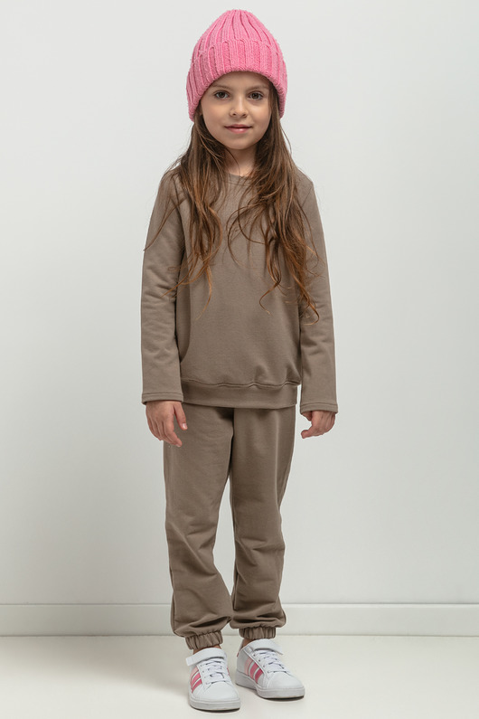 Spodnie dresowe w typie jogger dla dziecka, MMD38, cappuccino