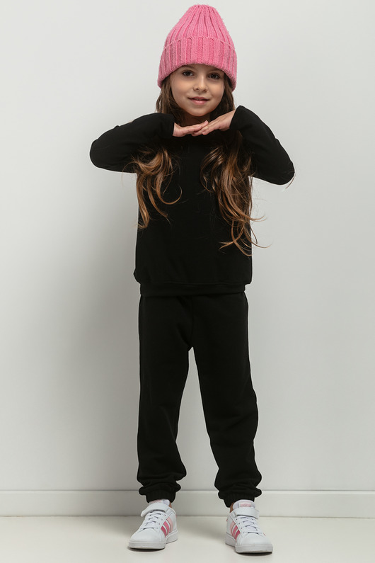 Spodnie dresowe w typie jogger dla dziecka, MMD38, czarne