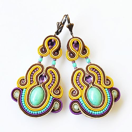 Sutaszowe kolczyki VIOLET