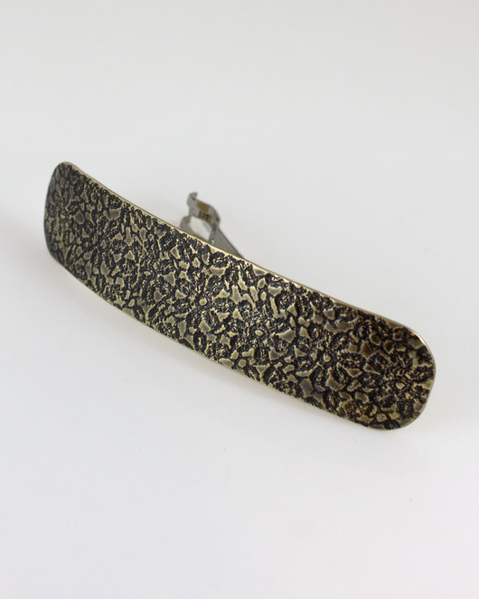 Kwiaty - mosiężna klamra do włosów (większa)