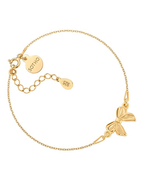 Złota bransoletka z kokardką