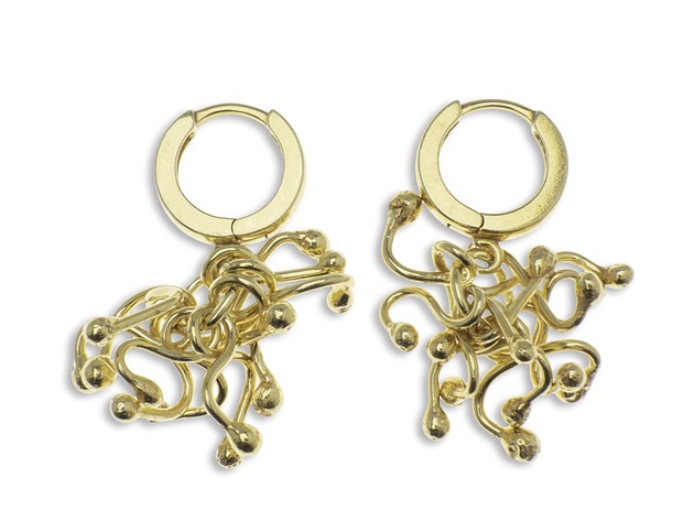 Kolczyki srebrne pozłacane - awanturki