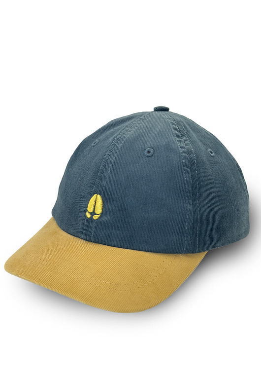GEKON JUNIOR 6 panel - niebieska dziecięca czapka z żółtym daszkie