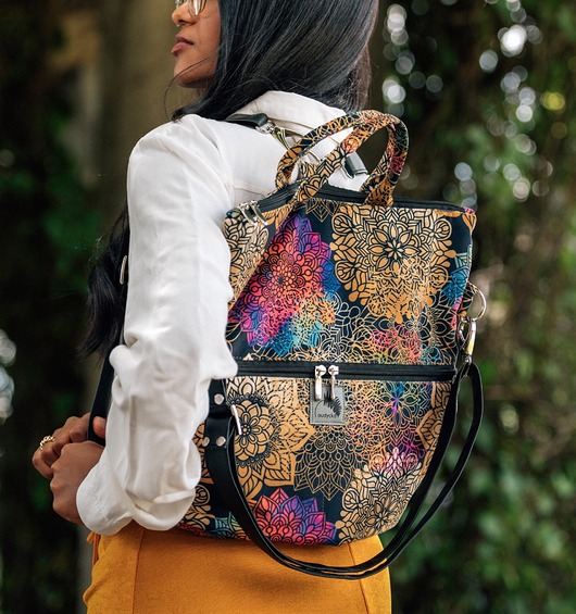 Plecak / torba 2 w 1 z weluru tapicerskiego MANDALE